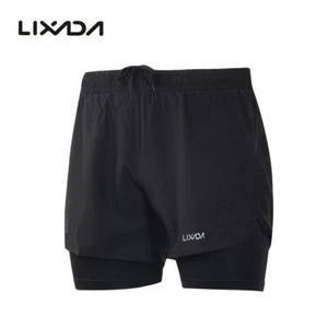 Pantalones Cortos de Correr 2 en 1 Lixada Para Hombre Secado Rápido Transpirables Ejercicio Activo J7P5 - Imagen 1 de 12
