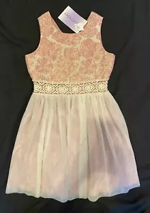 NWT Lavender By US Angels 12 Dress Party Wedding Pink Gold Jacquard Tulle Skirt - Picture 1 of 3
