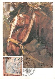 Maximum Card FDC France PERCHERON HORSE 1978 PARIS - Picture 1 of 2