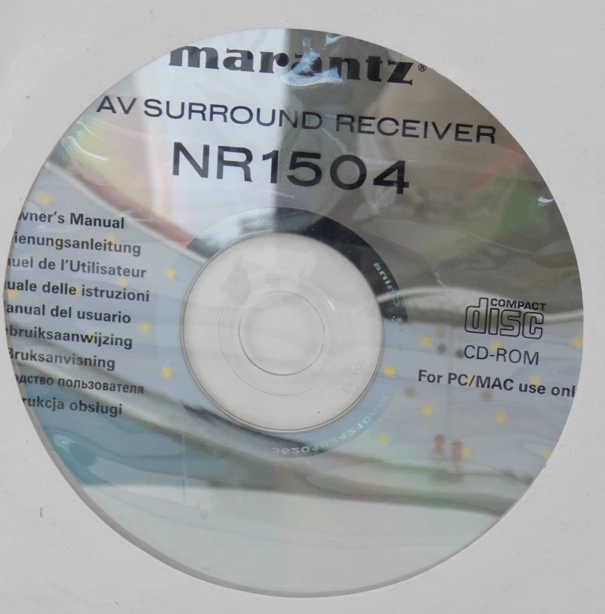 Marantz NR1504 Instruction Manual CD For PC MAC CD ROM Receiver Amplifier - Image 1 of 4