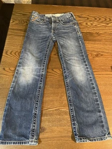 Ariat Jeans Youth Size 10 Slim B5 Straight Blue Denim Western Adjustable Waist - Picture 1 of 6