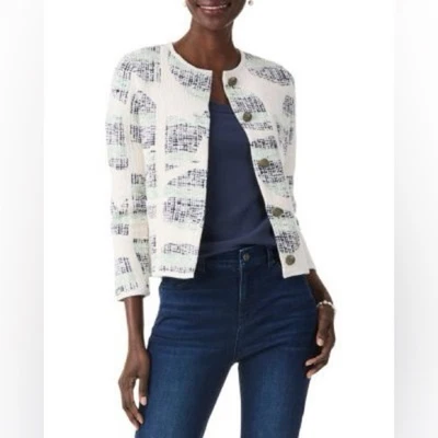 Nic+Zoe Circle Sequence knit 3/4 sleeve five button jacket size MP b60 - Image 1 of 4