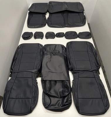 Fundas de asiento de cuero azul oscuro para Ford F250 F350 doble cabina XLT 2019-2022 W273 Foto 1 de 4