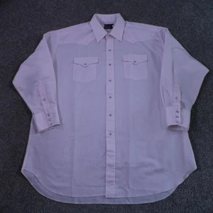 Camisa ajustada Panhandle para hombre 19-35 rosa perla occidental manga larga hecha en EE. UU. - Imagen 1 de 13