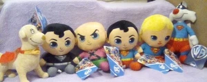 Superman Plushies Lot Of 6. Super Girl, Super Dog, Super Cat, D.C. Comics. WB. - Picture 1 of 2