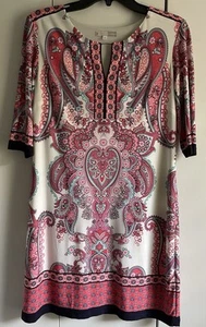 Signature Camryn Dress Womens Size 10P Petite Paisley Print - Picture 1 of 8