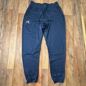 Under Armour ColdGear Jogger Pants Mens Large Blue Zipper Pockets Athletic - Picture 1 of 10