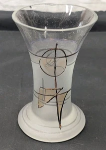 Vtg Romanian Art Glass Vase 9.5” Hand Painted Abstract Design Artist Signed - Picture 1 of 7