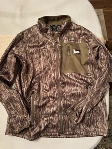 Banded Full Zip Mid Layer Fleece Jacket Mossy Oak Bottomland Large - Picture 1 of 5