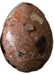 Polierter Brekzien Jaspis Achat Edelstein Ei - rotbraun Naturstein Mineral - Bild 1 von 7