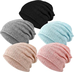 SATINIOR 5 Pieces Women's Slouchy Beanie Chemo Hat Stretch Multicoloured  - Picture 1 of 7