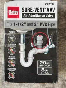 Oatey Sure-Vent Lufteintrittsventil PVC 1-1/2 oder 2" 39230 AAV - Bild 1 von 7