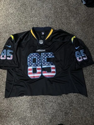 Antonio Gates #85 San Diego Chargers Custom Made  Black Out Jersey - Image 1 of 2