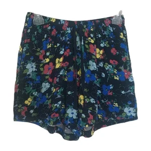 Uniqlo Womens Floral Shorts Size Small Drawstring Pockets Lightweight 100% Rayon - Picture 1 of 13