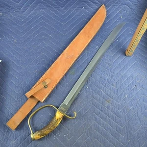 Colt CT832 GUARDIAN SABER D-Guard Sword Knife Steel Blade/Stag Handle w/Sheath - Picture 1 of 7