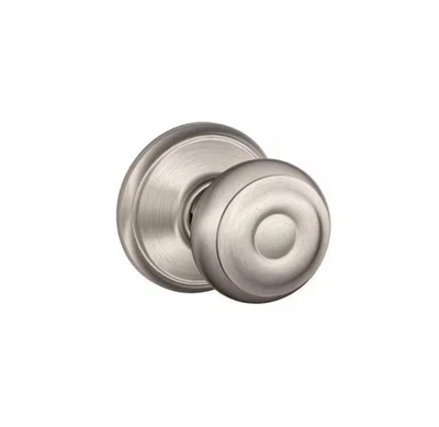 Schlage Hall/Closet Non-Locking Georgian Door Knob Satin Nickel Finish -NEW - Image 1 of 4