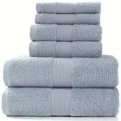 Toalla de baño toalla de algodón color liso suave absorbente toalla multiusos Foto 1 de 2
