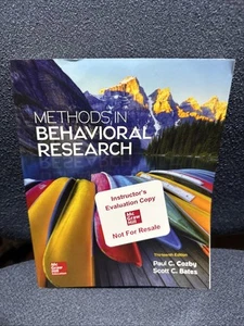 Methods in Behavioral Research - Paperback By Cozby, Paul C. - VERY GOOD - Picture 1 of 2