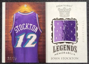 John Stockton 2018 Sage Sportkings 2 colores leyendas recuerdos reliquia/25 - Imagen 1 de 2