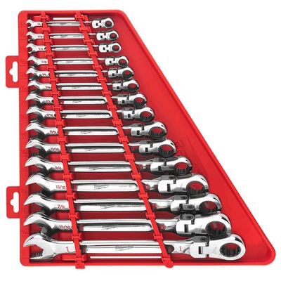 Milwaukee 48-22-9413 Flex Head Ratcheting SAE Combination Wrench Set - 15 PC - Image 1 of 4