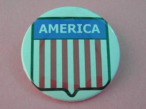 Lot of 3 "AMERICA" BUTTONS pins American Flag badge BIG patriotic nationalism - Picture 1 of 1