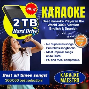 Karaoke English & Spanish 300K Songs with Professional System-Best Software - Picture 1 of 7