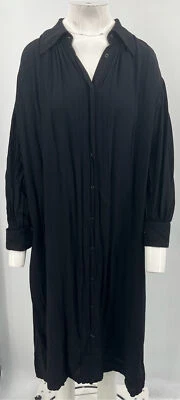 Vestido Camisa St. John FA21 GRP2 Negro Manga Larga Reunida Talla 12 Foto 1 de 4