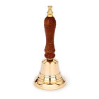 Maritime brass table bell with wooden handle 12,5cm high table bell 