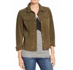 Neu mit Etikett $ 998 Größe 1 Small AKTUELLE ELLIOTT The Mechanic Wildleder Druckknopf Jacke Armeegrün - Bild 1 von 7