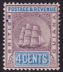 BRITISH GUIANA EDVII SG242a, 4c dull purple and ultramarine, mounted mint - Picture 1 of 2