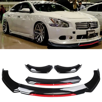 For Nissan Maxima Front Bumper Lip Splitter Lower Spoiler Body Kit Red Foto 1 de 4