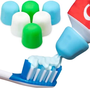 Self Closing Toothpaste Caps 6-Pack by Tilcare - No Waste Cap Dispensers for Adu - Picture 1 of 12