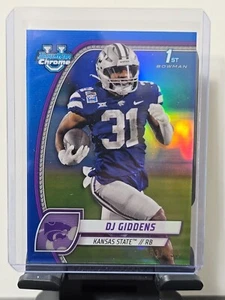 2024 Bowman University Chrome #33 DJ Giddens Blue Color Match Refractor 053/199 - Bild 1 von 6