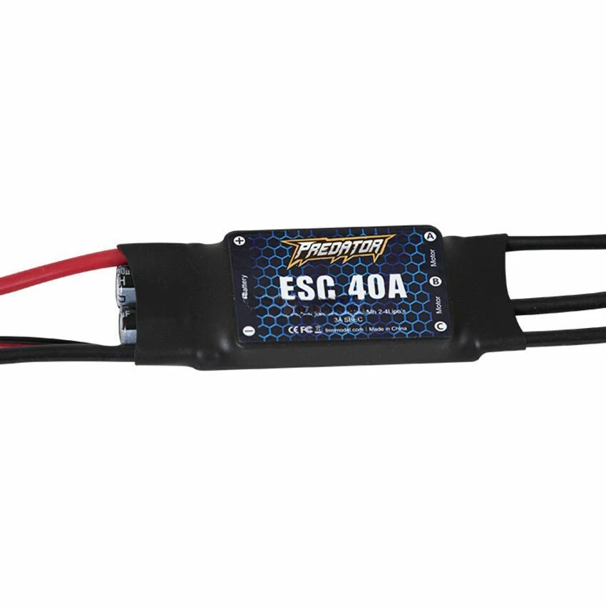 FMS part FMSESC40A Brushless ESC 40A with 3A SBEC for RC Plane Warbird Trainer - Image 1 of 4