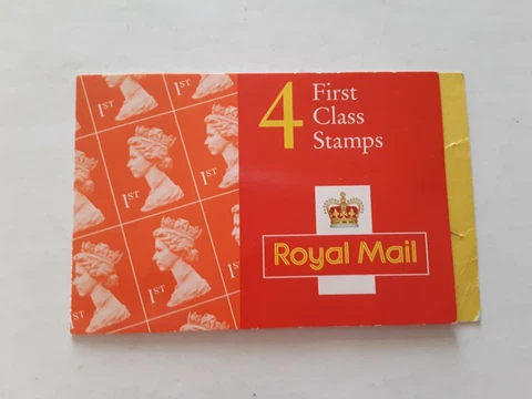 GREAT BRITAIN UK 4 FIRST CLASS STAMPS BOOKLET ROYAL MAIL MNH ORANGE 014721100180 Cover