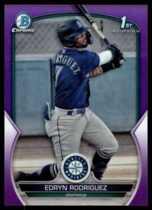 2023 Bowman Chrome EDRYN RODRIGUREZ PURPLE REFRACTOR 130/250 BCP-185 MARINERS - Picture 1 of 2