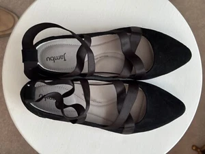 Jambu Ladies Size 9M Black Swayed Shoes-Rumson-T00-WJ18RUM01-Memory Foam - Picture 1 of 11