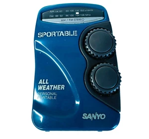 SANYO Sportable Walkman Radio Blue Vintage Retro All Weather - Picture 1 of 7