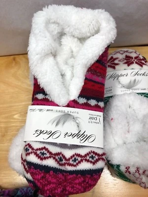 Women's winter Fleece Lining Fuzzy Super Soft Slipper Socks With Aloe Vera  - Image 1 of 4