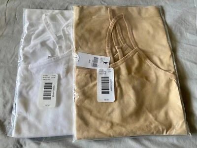 LANE BRYANT Essential Cami -- Set of Two (2) -- Nude & White -- 18/20 XXL -- NWT - Image 1 of 3