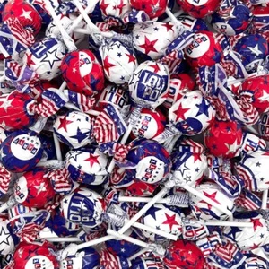 Patriotic Candy Lollipops, Independence Day, July 4th Suckers, 2-Pound Pack - Picture 1 of 6