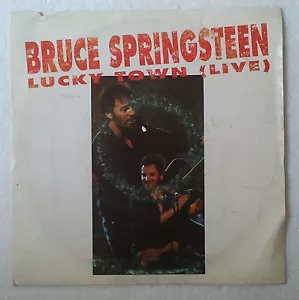 Bruce Springsteen Lucky Town Single 7" Spain promo label amarillo one-sided - Imagen 1 de 3