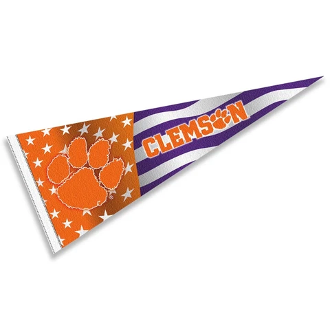 Clemson Tigers Nation USA Stars and Stripes Pennant Full Size Pennant Cover