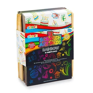 12 Scratch Pads - Party BAg Fillers Kids - Party Favours 12 Pack - Rainbow - Picture 1 of 6