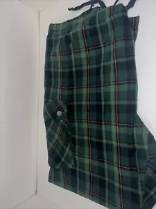 Duluth Trading Flannel Relaxed Fit 3XL x 32 Cargo Lounge Pants Sleepwear Green+ - Picture 1 of 6