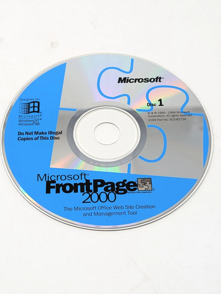 Microsoft Office FrontPage 2000 - 2 Discs Disc Only No Key - Image 1 of 4