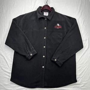 Chase Authentics For Women Dale Earnhardt XL Black Fleece Button Up Intimidator - Picture 1 of 7