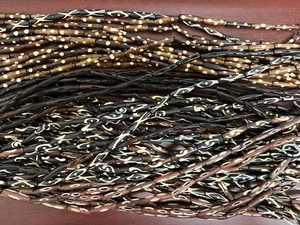 50 STRANDS ASSORTED BROWN WAVY PIPE TUBE BONE BEADS 1” - Picture 1 of 5