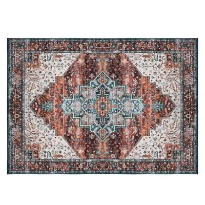 Non Slip Soft Vintage Area Rug Modern Carpet Boho Low Pile Rug Home Rug Decor US - Image 1 of 4