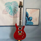 6 String Electric Guitar Red Solid Body Quilted Maple Top Mahogany Body in Stock
